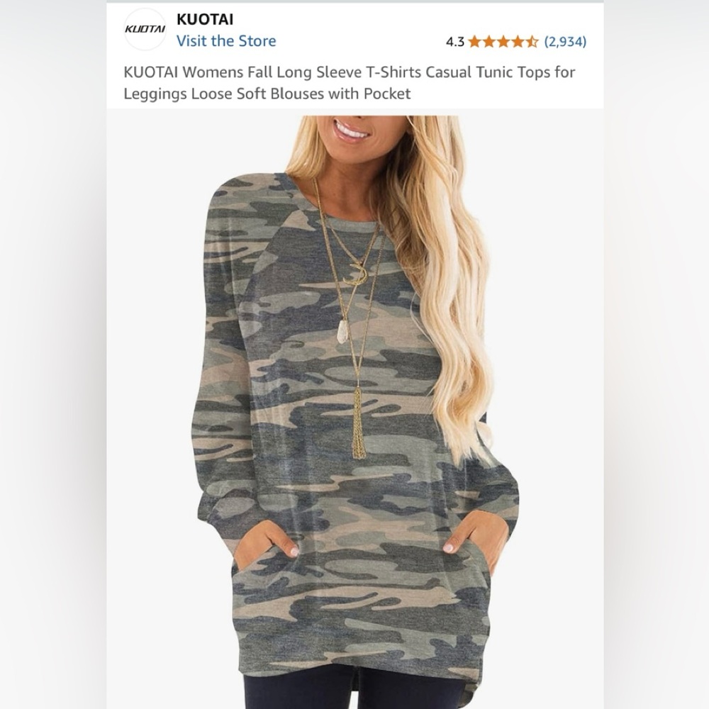 Camouflage Long Sleeve Women's Top